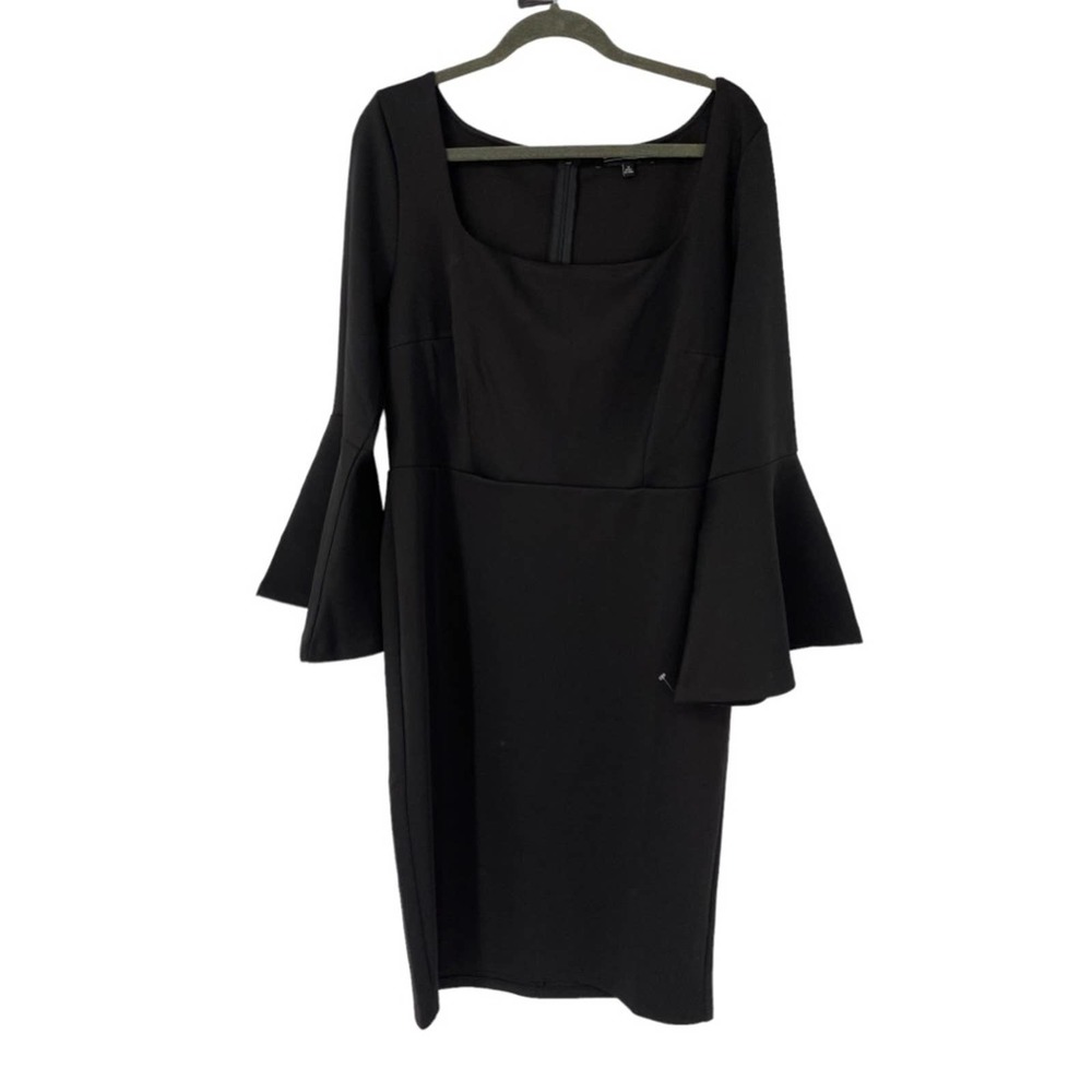 Eloquii black scoop neck flared sleeve dressn NWT SZ 18
